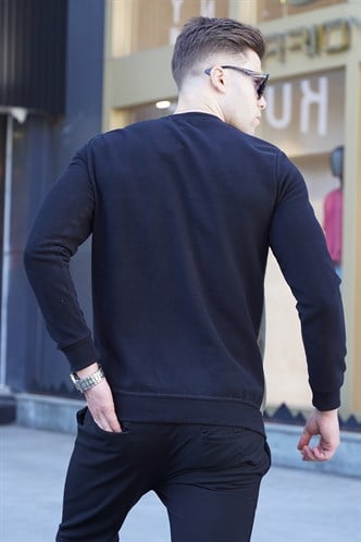Black Designed Knitwear Sweater 5964