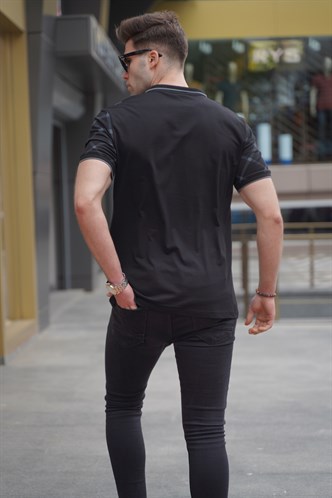 Siyah Düğmeli Erkek Polo Yaka Tişört 5867