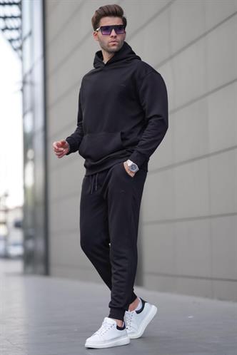 Siyah Kapüşonlu Basic Eşofman Takımı 5928