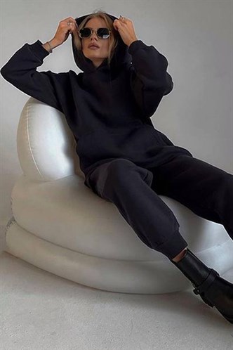 Black Oversize Hoodie Tracksuit MG1609