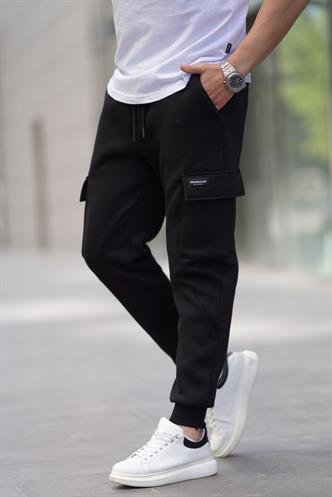 Siyah Kargo Cep Erkek Eşofman Altı 6526