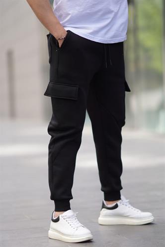 Siyah Kargo Cep Erkek Eşofman Altı 6526