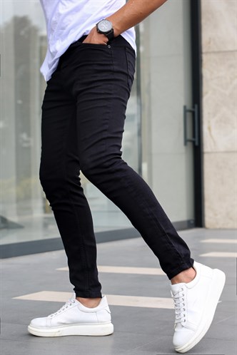 Siyah Likralı Slim Fit Erkek Jean Pantolon 6302