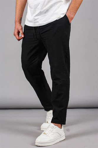 Siyah Müslin Kumaş Erkek Basic Pantolon 5491