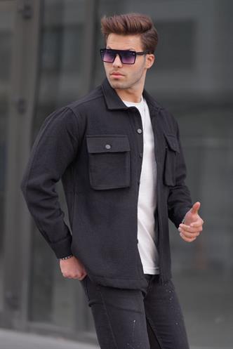 Siyah Oversize Oduncu Erkek Gömlek 6709