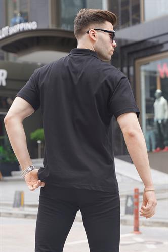 Siyah Polo Yaka Basic Erkek Tişört 6126
