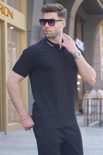 Siyah Polo Yaka Erkek Tişört 6113