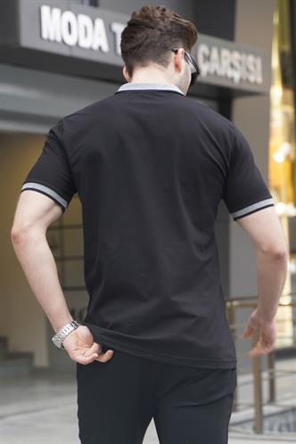 Siyah Regular Fit Erkek Polo Yaka Tişört 6105