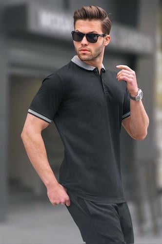 Siyah Regular Fit Erkek Polo Yaka Tişört 6105