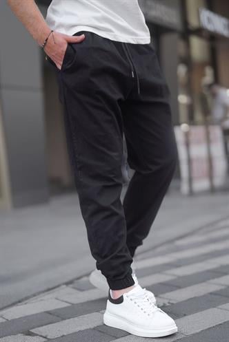 Siyah Relaxed Jogger Pantolon 6853