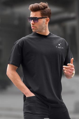 Siyah Sırt Baskılı Regular fit Erkek Tişört 6121