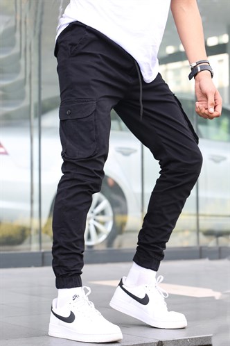 Siyah Slim Fit Jogger Pantolon 5740