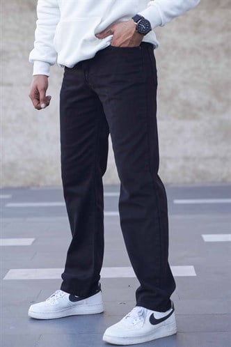Siyah Straight Fit Erkek Jean Pantolon 6312