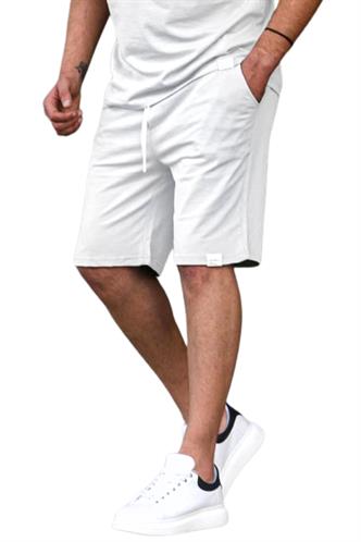 Ekru-Siyah-Boyalı Gri Basic 3lü Şort Seti E7421