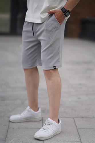 Boyalı Gri Beli Ayarlanabilir Cepli Kısa Erkek Şort 6544