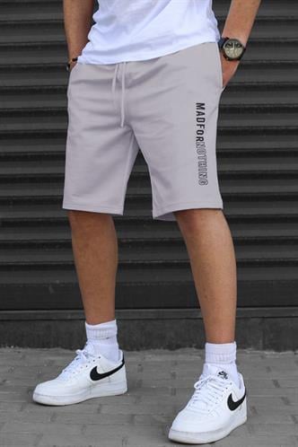 Boyalı Gri Erkek Baskılı Kapri Şort 5403