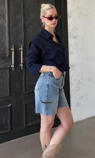 Women Blue Mini Shorts