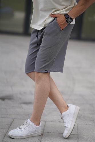 Füme Beli Ayarlanabilir Cepli Kısa Erkek Şort 6544