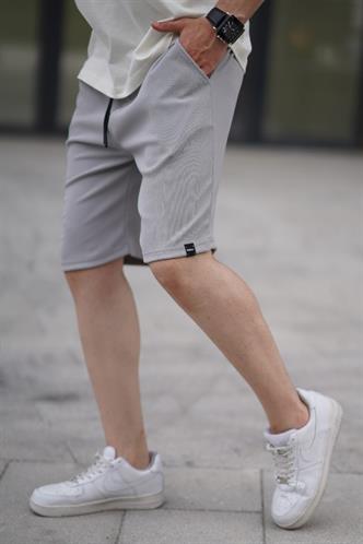 Boyalı Gri Beli Ayarlanabilir Cepli Kısa Erkek Şort 6544