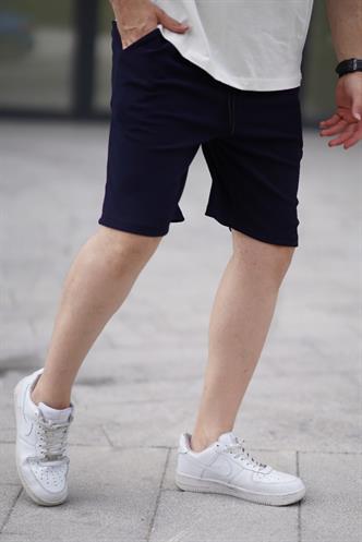 Lacivert Beli Ayarlanabilir Cepli Kısa Erkek Şort 6544