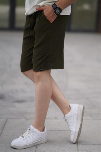 Haki Beli Ayarlanabilir Cepli Kısa Erkek Şort 6544