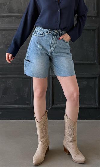 Women Blue Mini Shorts