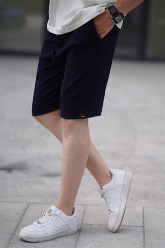 Lacivert Beli Ayarlanabilir Cepli Kısa Erkek Şort 6544