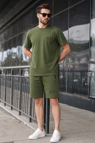 Madmext Men Printed Khaki Shorts Outfit 5820