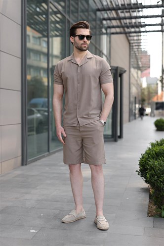 Vizon Erkek Gömlek Şort Takımı 5956