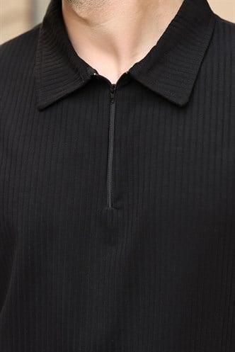 Siyah Polo Yaka T-shirt Şort Takım E7363