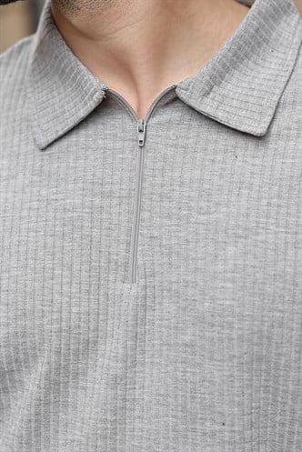 Gri Polo Yaka T-shirt Şort Takım E7363