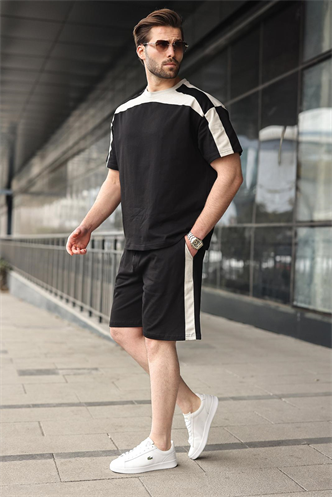 Siyah Erkek Şort T-shirt Takımı E7346