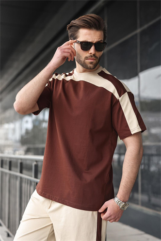 Acı Kahverengi Erkek Şort T-shirt Takımı E7346
