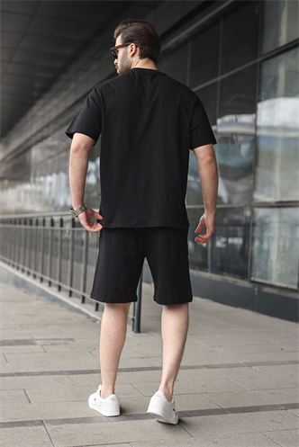 Siyah Erkek Şort T-shirt Takım E7347
