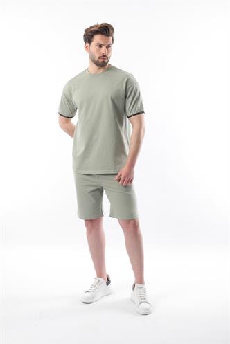 Madmext Mint Yeşili Basic Erkek Şort T-Shirt Takımı E7307