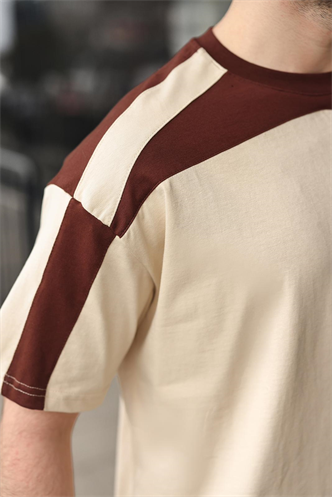 Bej Erkek Şort T-shirt Takımı E7346