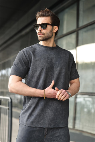 Füme Batik Desenli Overfit Şort T-shirt Takım E7357