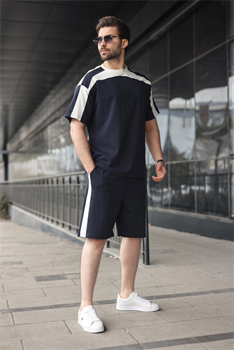 Lacivert Erkek Şort T-shirt Takımı E7346