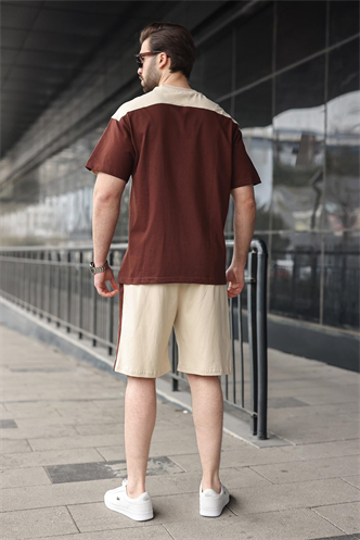 Acı Kahverengi Erkek Şort T-shirt Takımı E7346