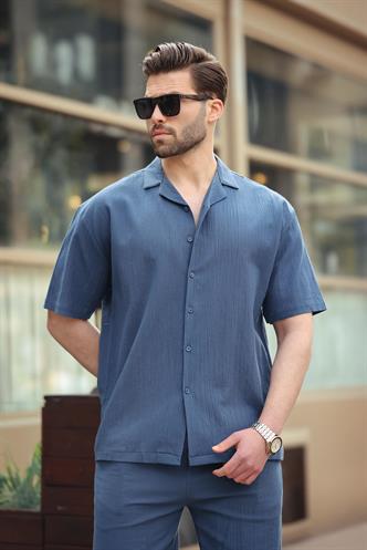 Lacivert Basic Erkek Şort Takımı 6729