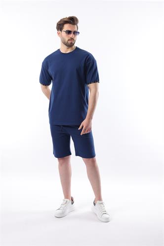 Madmext Lacivert Basic Erkek Şort T-Shirt Takımı E7307