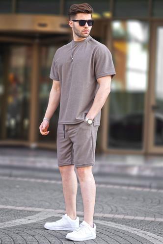 Kahverengi Basic Erkek Şort Takımı 5950