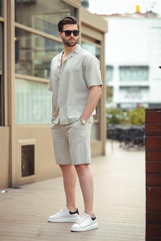 Mint Yeşili Basic Erkek Şort Takımı 6729