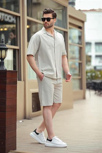 Mint Yeşili Basic Erkek Şort Takımı 6729