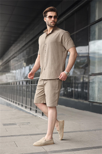 Vizon Erkek Şort Gömlek Takım E7350