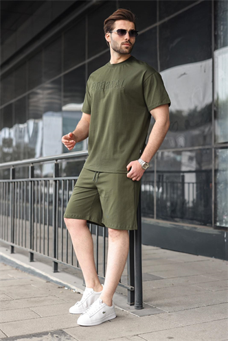 Haki Erkek Şort T-shirt Takım E7347
