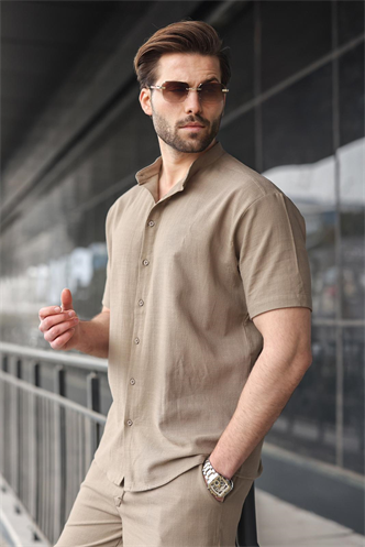 Vizon Erkek Şort Gömlek Takım E7350