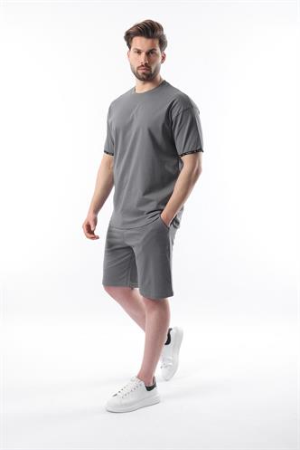 Madmext Füme Basic Erkek Şort T-Shirt Takımı E7307