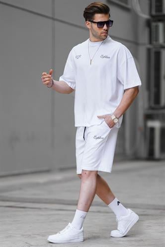 Beyaz Erkek Şort Takımı 5937