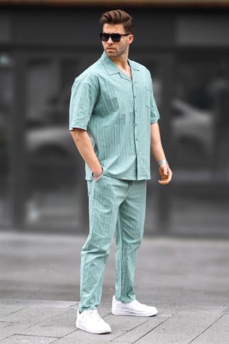 Erkek Mint Yeşili Gömlek-Pantolon Takımı 5936
